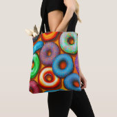 Colorful Donuts Oranje Tote Bag (Dichtbij)