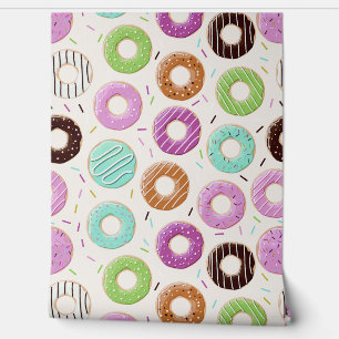 Colorful Donuts Pattern Behang