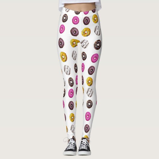 Colorful Donuts Seamless Pattern - Sweet Bakery Tr Leggings (Voorkant)