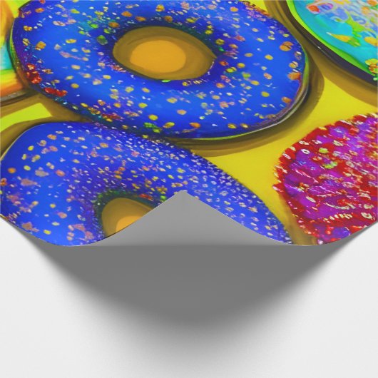 Colorful Donuts Yellow Cadeaupapier (Hoek)