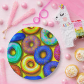 Colorful Donuts Yellow Papieren Bordje (Feest)