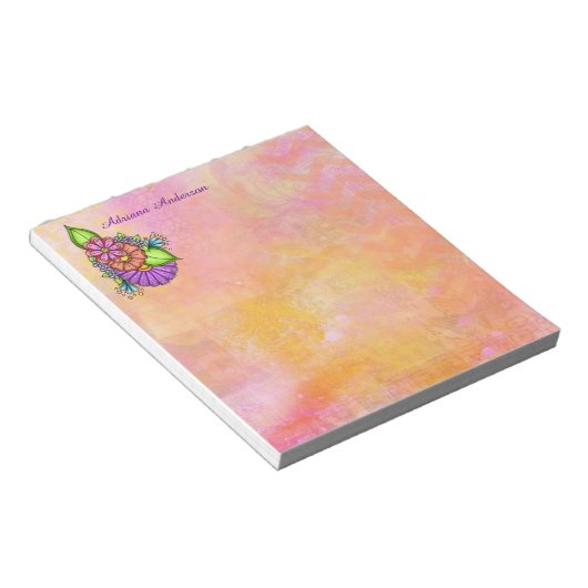 Colorful Doodle Flower Bundle Notitieblok (Schuin)