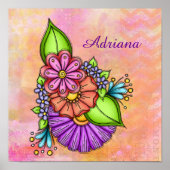 Colorful Doodle Flower Bundle Poster (Voorkant)