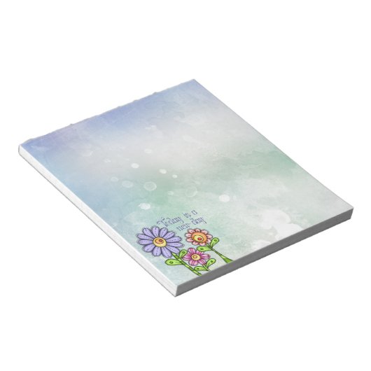 Colorful Doodle Flower Trio Notitieblok (Schuin)