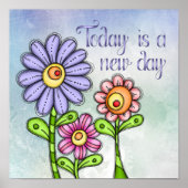 Colorful Doodle Flower Trio Poster (Voorkant)