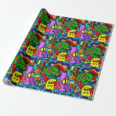 Colorful Doodle Monsters All Occasion Gift Cadeaupapier (Uitgerold)