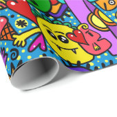 Colorful Doodle Monsters All Occasion Gift Cadeaupapier (Rol Hoek)
