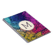 Colorful Doodle Swirls Monogram notebook Notitieboek (Rechterzijde)