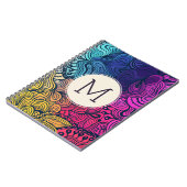 Colorful Doodle Swirls Monogram notebook Notitieboek (Linkerzijde)