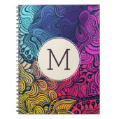 Colorful Doodle Swirls Monogram notebook Notitieboek (Voorkant)