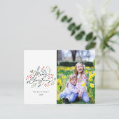 Colorful Doodles Merry-kerstfoto Feestdagenkaart (Staand voorkant)