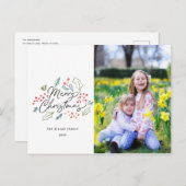 Colorful Doodles Merry-kerstfoto Feestdagenkaart (Voorkant / Achterkant)