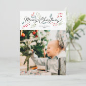 Colorful Doodles Merry-kerstfoto Feestdagenkaart (Staand voorkant)