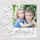 Colorful Doodles Merry-kerstfoto Feestdagenkaart (Voorkant / Achterkant)