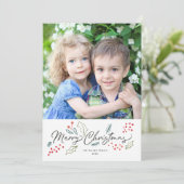 Colorful Doodles Merry-kerstfoto Feestdagenkaart (Staand voorkant)