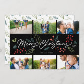 Colorful Doodles Merry Kerstmis 6 Multi-Photo BK Feestdagenkaart (Voorkant / Achterkant)