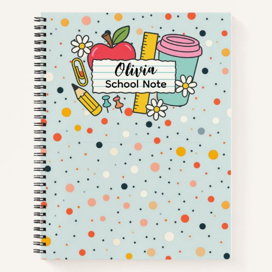Colorful Dot Back to School Supplies  Notitieboek (Voorkant)