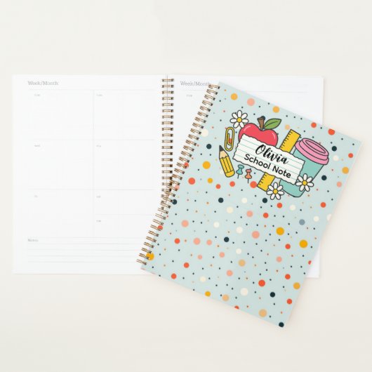 Colorful Dot Back to School Supplies  Planner (Display)
