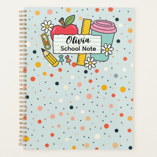 Colorful Dot Back to School Supplies  Planner (Voorkant)
