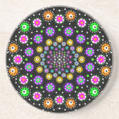 Colorful Dot Mandala Zandsteen Onderzetter (Voorkant)