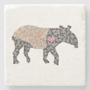 Colorful Dotted Malayan Tapir Stenen Onderzetter