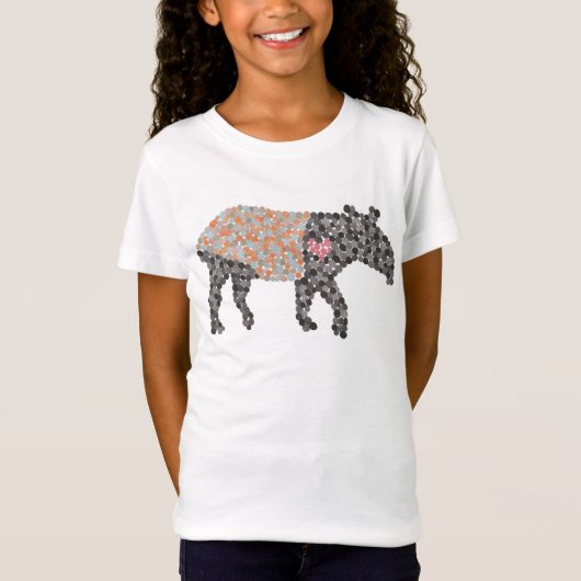 Colorful Dotted Malayan Tapir T-Shirt (Voorkant)