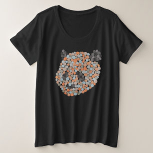 Colorful Dotted Panda Beer Grote Maat T-shirt