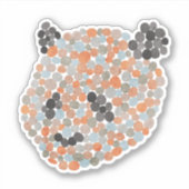 Colorful Dotted Panda Beer Sticker (Voorkant)