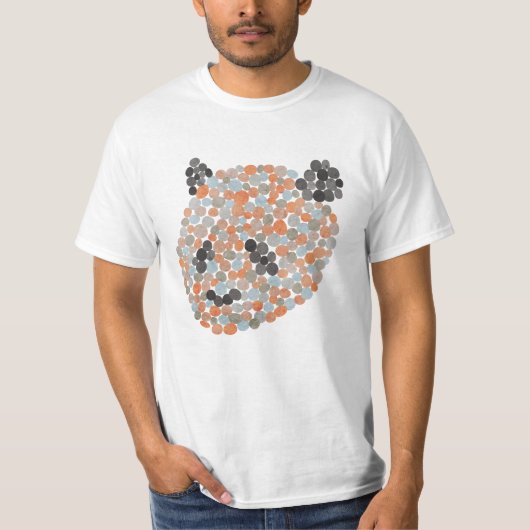 Colorful Dotted Panda Beer T-Shirt (Voorkant)