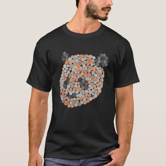 Colorful Dotted Panda Beer T-shirt (Voorkant)