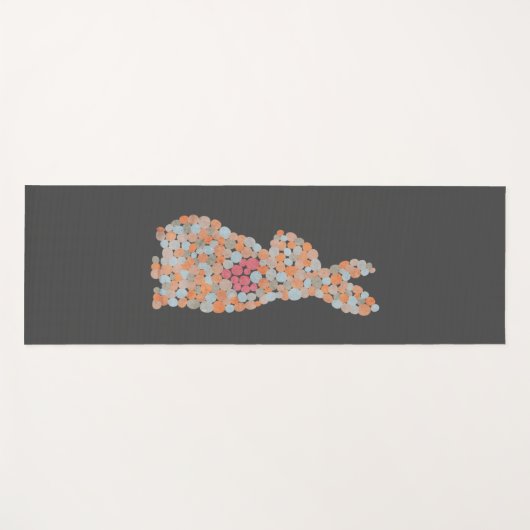 Colorful Dotted Rabbit Yogamat (Voorkant (horizontaal))