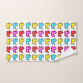 Colorful Dotty Duck Pattern White Bad Handdoek (Handdoek)
