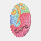 Colorful Double Bass and Clef - Ornament (Links)