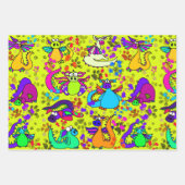 Colorful Dragon Cartoon Cadeauset Inpakpapier Vel (Voorkant 3)