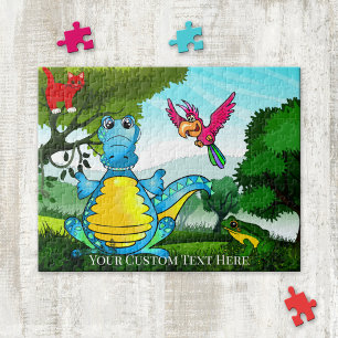 Colorful Dragon en Kat Fantasy Animal Puzzle Legpuzzel
