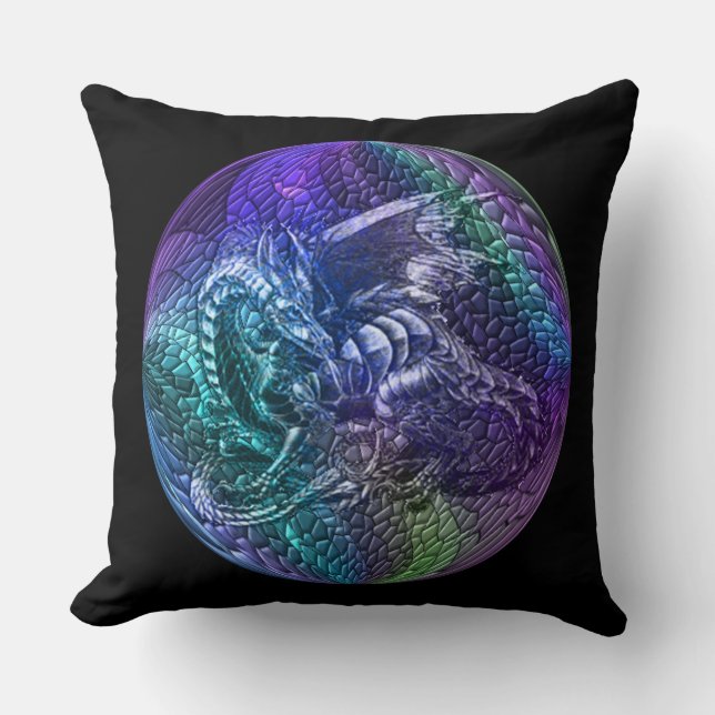 Colorful Dragon Fantasy Orb Sierkussen (Voorkant)
