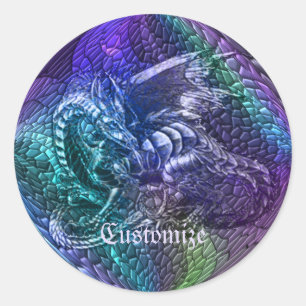Colorful Dragon Fantasy Orb Stickers