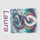 Colorful Dragon Golfhanddoek (Horizontaal)