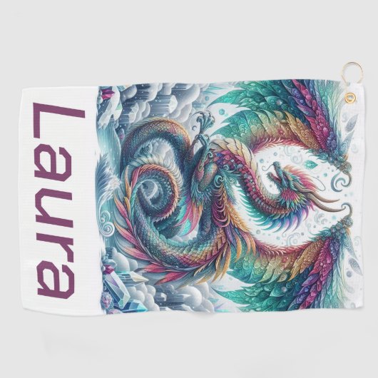 Colorful Dragon Golfhanddoek (Horizontaal)