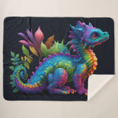 Colorful Dragon Sherpa Deken (Voorkant (horizontaal))