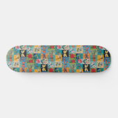 Colorful Dragonflies And Roses Patchwork Persoonlijk Skateboard (Horizontaal)