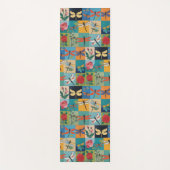Colorful Dragonflies And Roses Patchwork Yogamat (Voorkant)