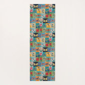 Colorful Dragonflies And Roses Patchwork Yogamat (Achterkant)
