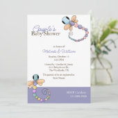 Colorful Dragonflies Baby shower Uitnodiging (Staand voorkant)