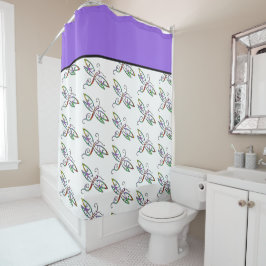 Colorful dragonflies douchegordijn