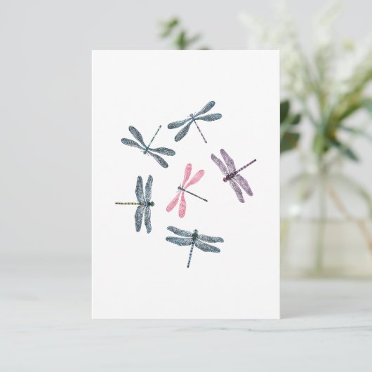 Colorful Dragonflies Kaart (Staand voorkant)