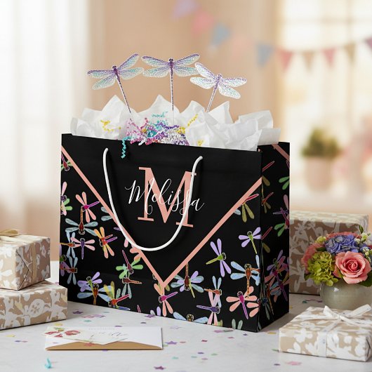 Colorful dragonflies personalized groot cadeauzakje