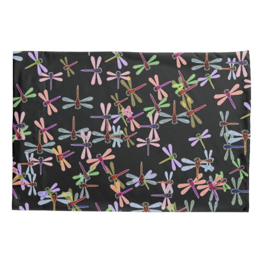 Colorful dragonflies personalized  kussensloop (Achterkant)