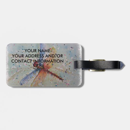 COLORFUL DRAGONFLY BAGAGELABEL (Achterkant horizontaal)