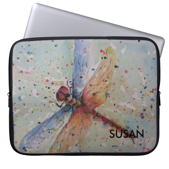 COLORFUL DRAGONFLY LAPTOP SLEEVE (Voorkant)